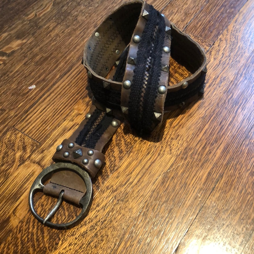 Leather studded belt